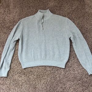 Zyia Gray Half-Zip Sweater